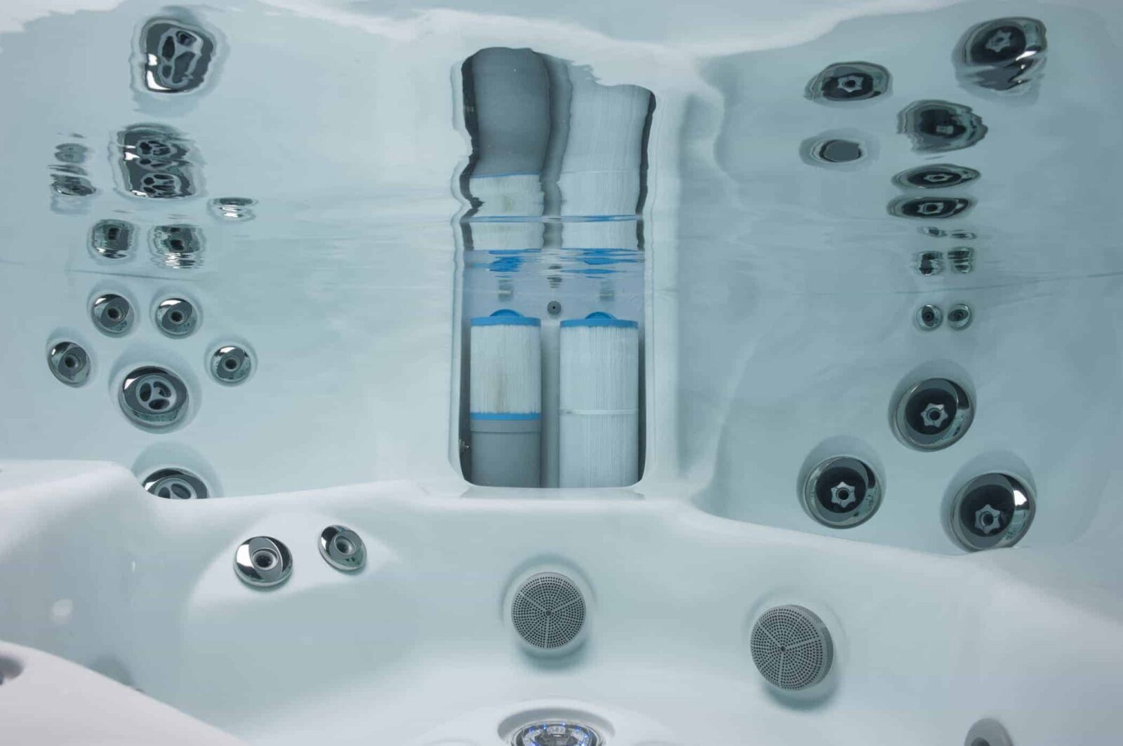 Service - All Seasons Spas J-400 hot tub filters underwater
